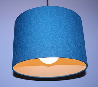 handmade linen effect lampshade by ceiling candy