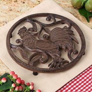 cast iron rooster trivet by dibor