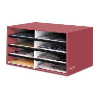 Bankers Box Decorative Eight Compartment Literature Sorter, Letter Size, Persimmon Red