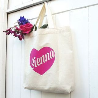 girl's personalised heart cotton mini tote by rosie jo's