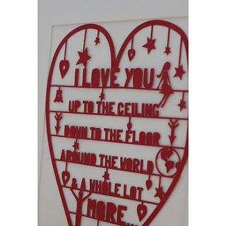 romantic heart papercut or print by mimi & mae