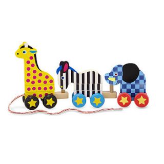 wooden mix and match animals on wheels by toys of essence