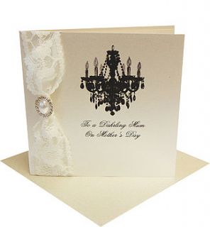 pearls dahrling lace mother's day card by made with love designs ltd