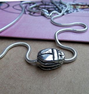 silver scarab beetle necklace by claire gerrard designs
