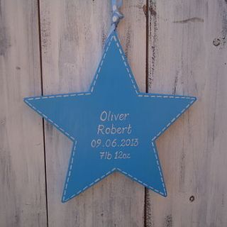 personalised new baby star by giddy kipper