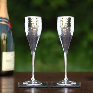 silver plated champagne goblets by whisk hampers