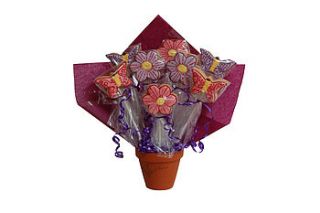 flowers and butterflies biscuit bouquet by biccies