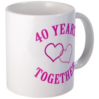40th Anniversary Two Hearts Mug by thepixelgarden