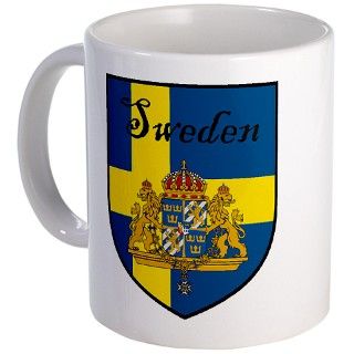 Sweden Flag Crest Shield Mug by coatofarmscrest