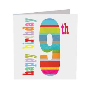 sparkly 9th birthday card by square card co