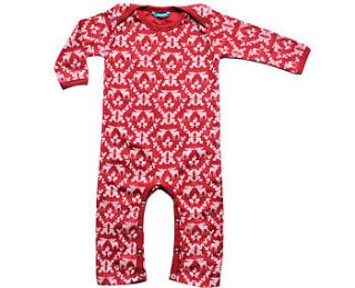 moose sleepsuit red by floppy buddha