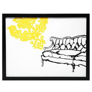 hand printed french sofa print by chocolate creative home accessories