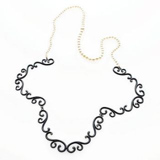 swirl necklace with graduated pearls by marianne anderson jewellery