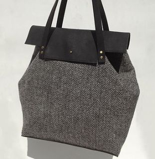 handmade harris tweed and leather ada bag by colstudio