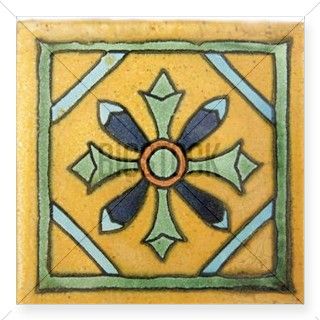 Square Mexican tile Square Sticker 3 x 3 by Admin_CP70839509