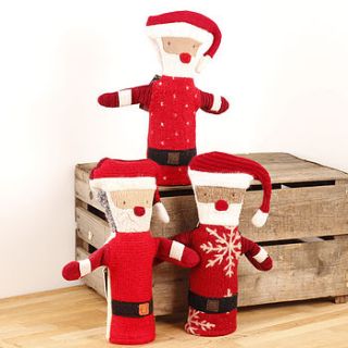upcycled wool 'one of one' santa puppet by green tulip ethical living