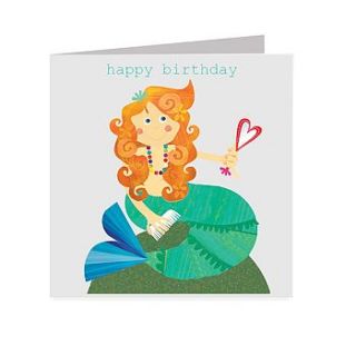 sparkly mermaid birthday card by square card co