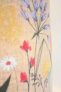 large 'meadow flowers' lampshade by lara sparks embroidery