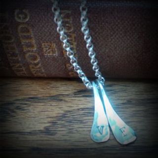 personalised paddle drop pendant by twisted typist