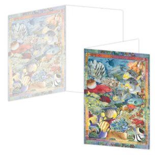 ECOeverywhere Tropical Reef Boxed Card Set, 12 Cards and Envelopes, 4 x 6 Inches, Multicolored (bc57855)  Blank Postcards 