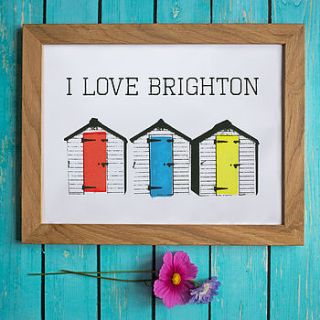 personalised beach huts print by claire close