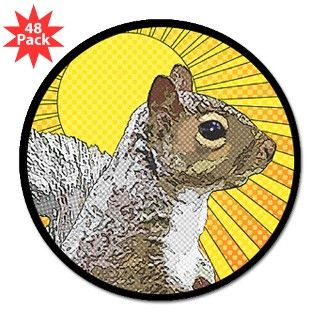 Pop Art Squirrel Round Sticker by shelflifeshop