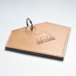 leather diamond poop bag dispenser keyring by hiro + wolf