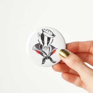 sailor badger tattoo pocket mirror by sophie parker