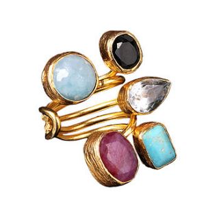 mehpareh fire agate and turquoise ring by sultanesque