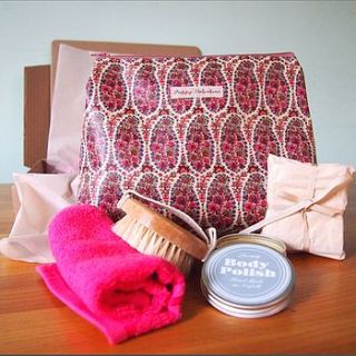 luxury women's gift set with liberty wash bag by poppy valentine