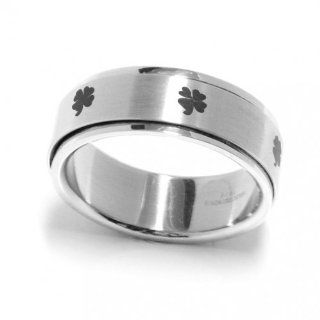 Lucky Clover Ring Enamel Stainless Steel Spinner Band Jewelry Products Jewelry