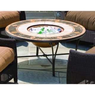 Alfresco Home Compass Mosaic Fire Pit and Beverage Cooler Table