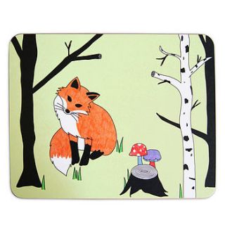 fox and tree placemat or set by superfumi