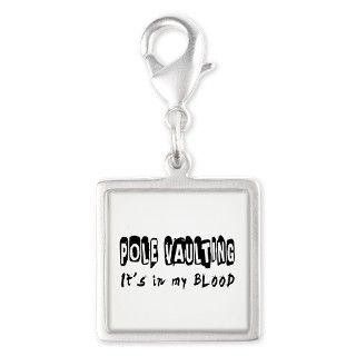 Pole Vaulting Designs Silver Square Charm by tshirts4everybody