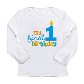 Birthday Boy My First Birthday Long Sleeve Infant by HeatherRogersDesigns