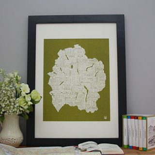 lake district wordy map print by whole in the middle