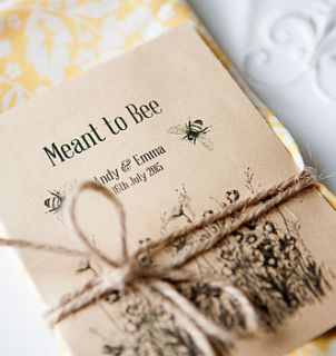 'meant to bee' seed packet favour by wedding in a teacup