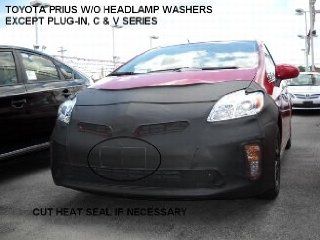 Lebra 2 piece Front End Cover Black   Car Mask Bra   Fits   TOYOTA PRIUS 2012 2013 (Without Headlamp Washers), EXCEPT Plug in, C & V SERIES. Automotive