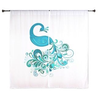 Teal Peacock 60 Curtains by GlamourGirls2