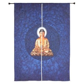 Peaceful Blue Buddha Curtains by thegodlyshop