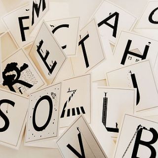 alphabet collection typographic card by eleanor stuart