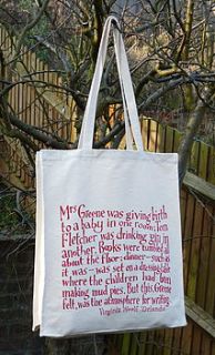 virginia woolf canvas shopping bag by the literary gift company