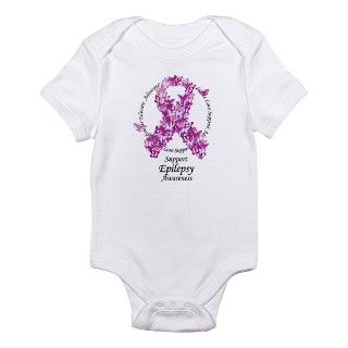 Epilepsy Butterfly Ribbon Infant Bodysuit by mattmckendrick