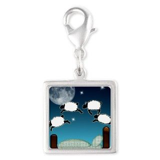 Bed Sky Counting Sheep at Nig Silver Square Charm by Admin_CP51336015