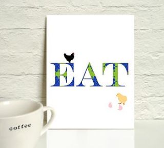 'eat' typography art print by indira albert