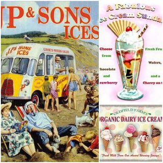 ice cream vintage metal signs by pippins gifts and home accessories