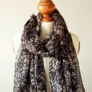 black flower print scarf by highland angel