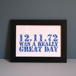 personalised really great day unframed print by ruby wren designs