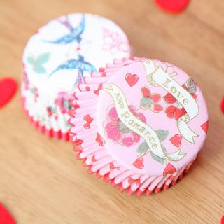 48 love bird valentine cupcake cases by red berry apple