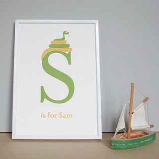 personalised big letter poster by spann & willis